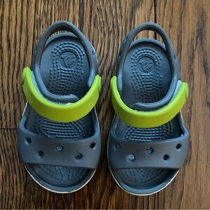 Crocs Bayaband Toddler Sandals Water Friendly Beach Shoes Gray/Green C4 Crocband